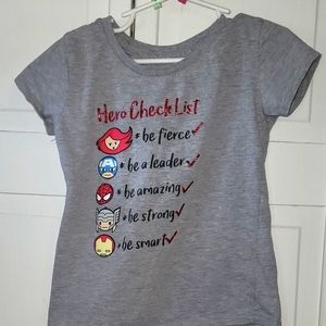 Gray Marvel Tee Girls Size 6